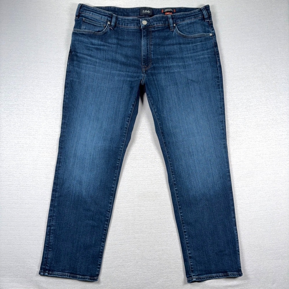34 Heritage Charisma Jeans Mens 42x30 Blue Relaxed Straight Cotton Poly Stretch
